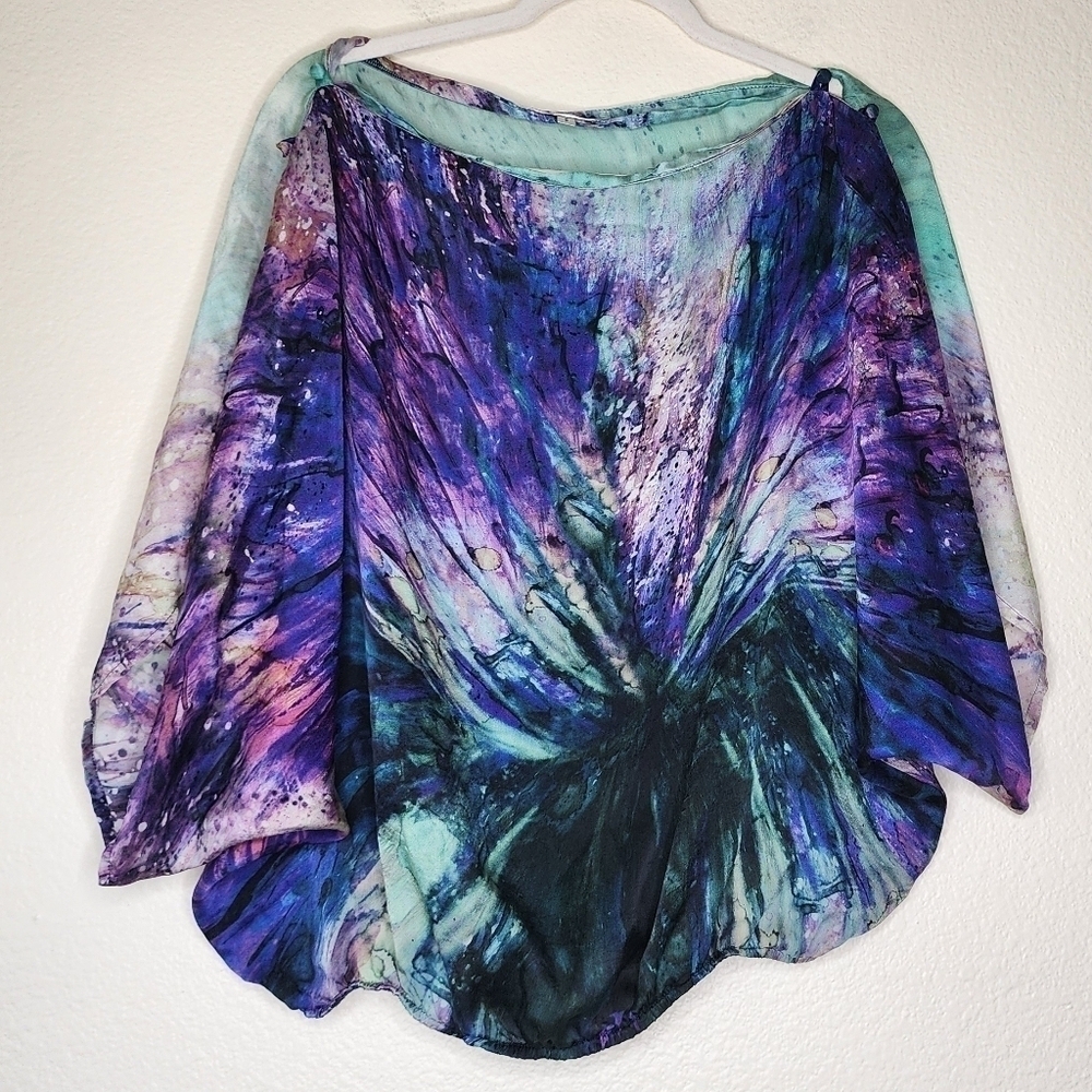 RaMona La Rue by Arianne Watercolor Silk Top S